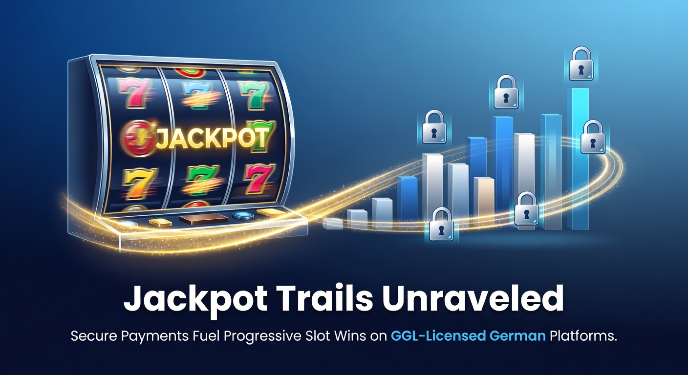 Leuchtende Progressive-Jackpot-Anzeigen auf einem Slot-Automaten in einer GGL-lizenzierten deutschen Online-Plattform, mit sicheren Zahlungssymbolen im Vordergrund