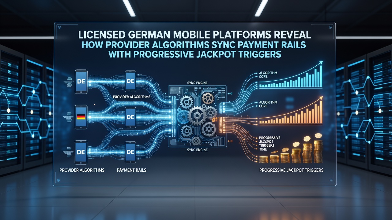 Darstellung von Algorithmen-Synchronisation zwischen Zahlungssystemen und Jackpot-Triggern auf mobilen Plattformen