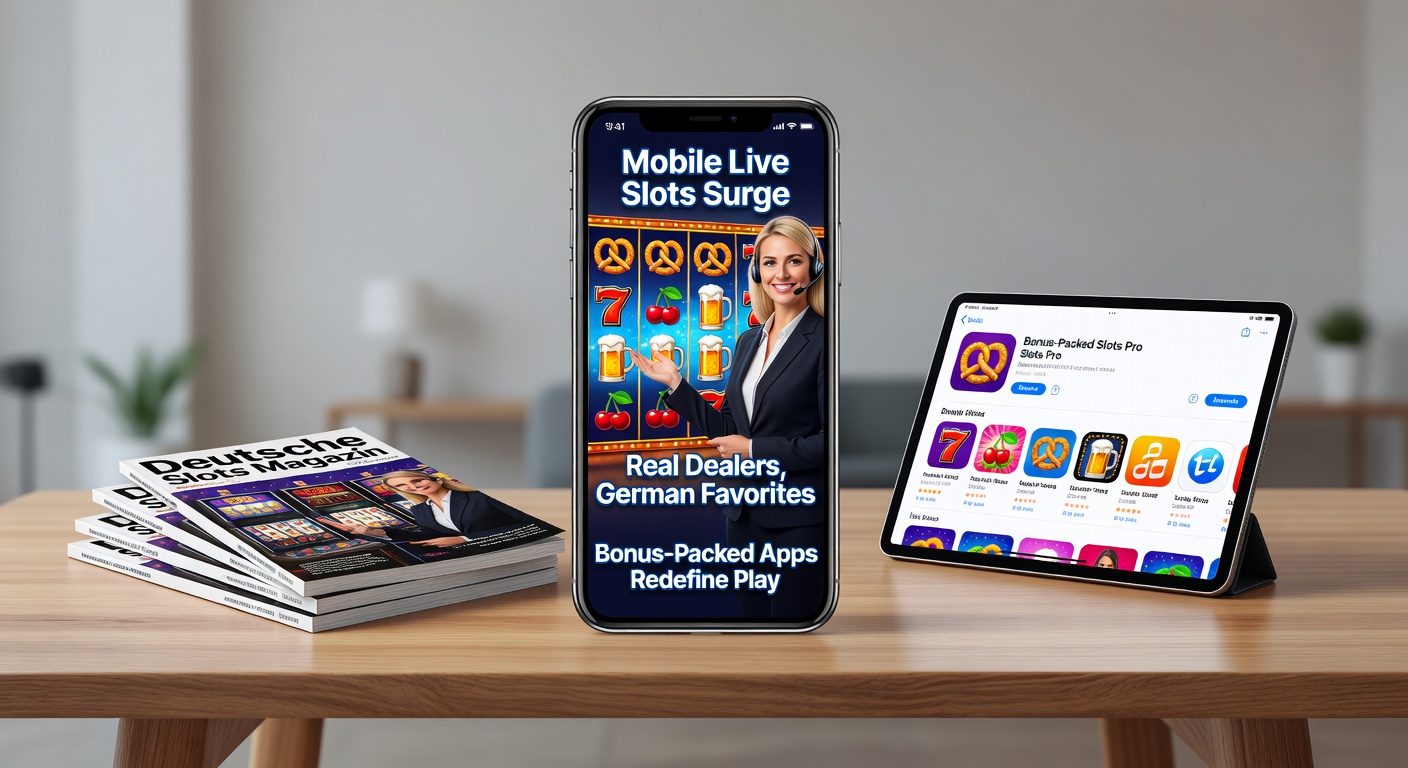 Deutsche Slot-Favoriten auf Mobile-App-Bildschirm mit Live-Dealer und Bonus-Symbolen wie Freispielen und Multiplikatoren